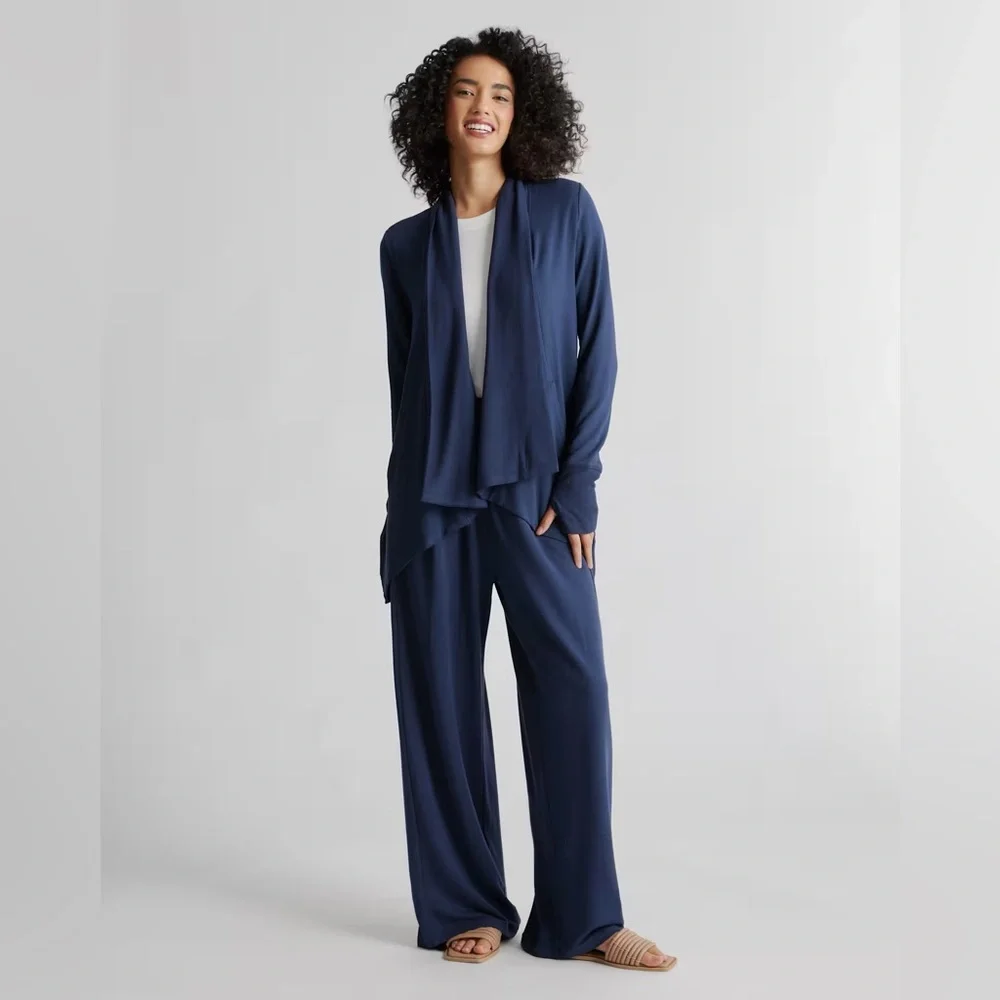 Quince French Terry Modal Cardigan in Navy $89 Size S - Picture 1 of 12